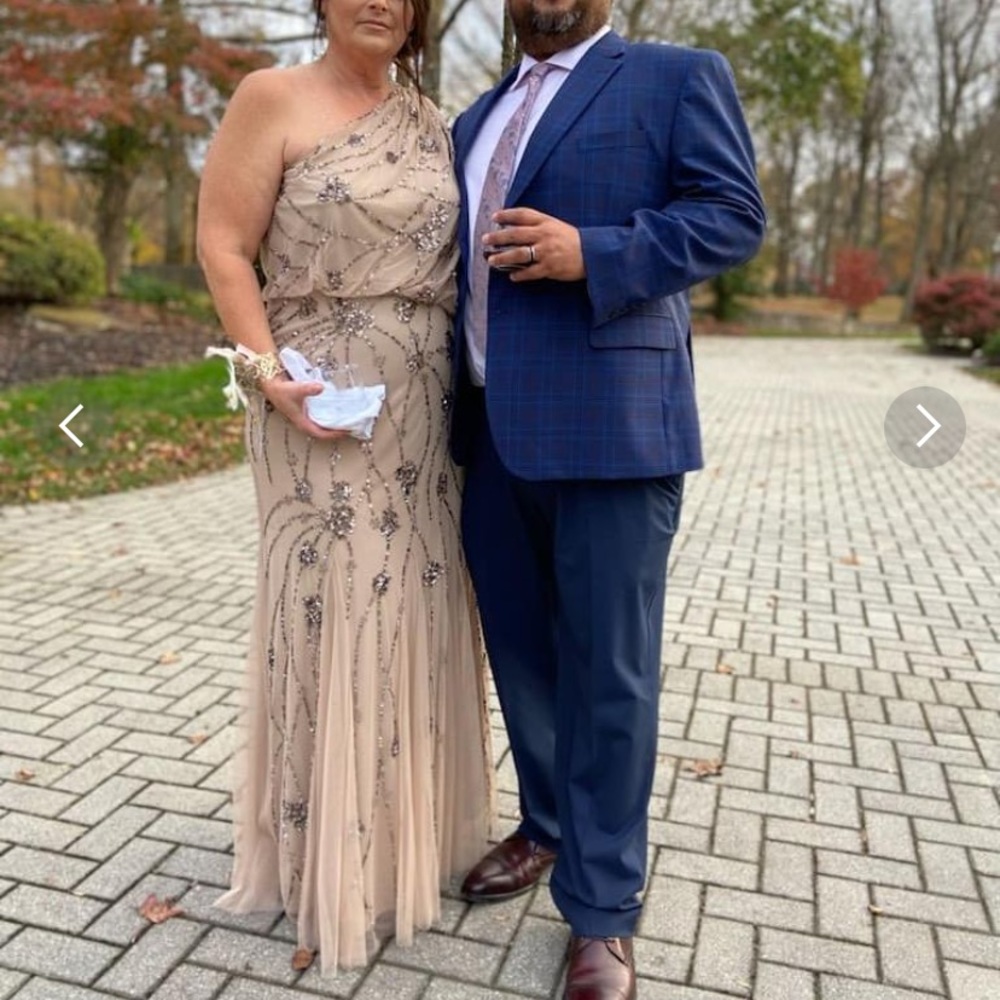 PLUS SIZE Adrianna Papell one shoulder gown - Picture 10 of 16